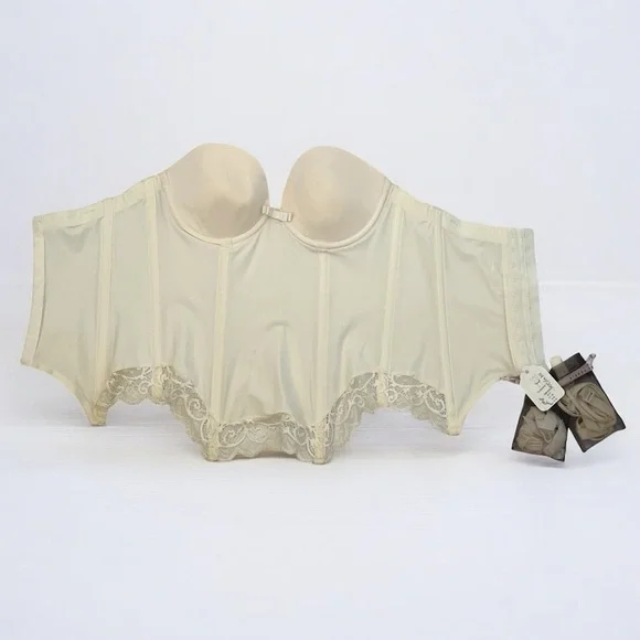 Simone Perele Women's Corset Bra Removable Straps & Garters Ivory Sz 34B - Picture 8 of 16
